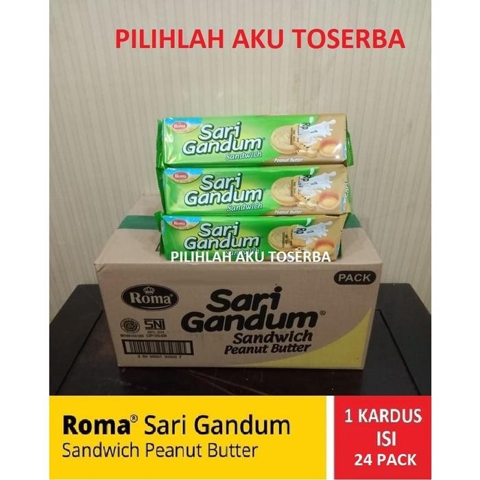 

Roma Sari Gandum Peanut Butter 108 gr - ( HARGA 1 DUS isi 24 )