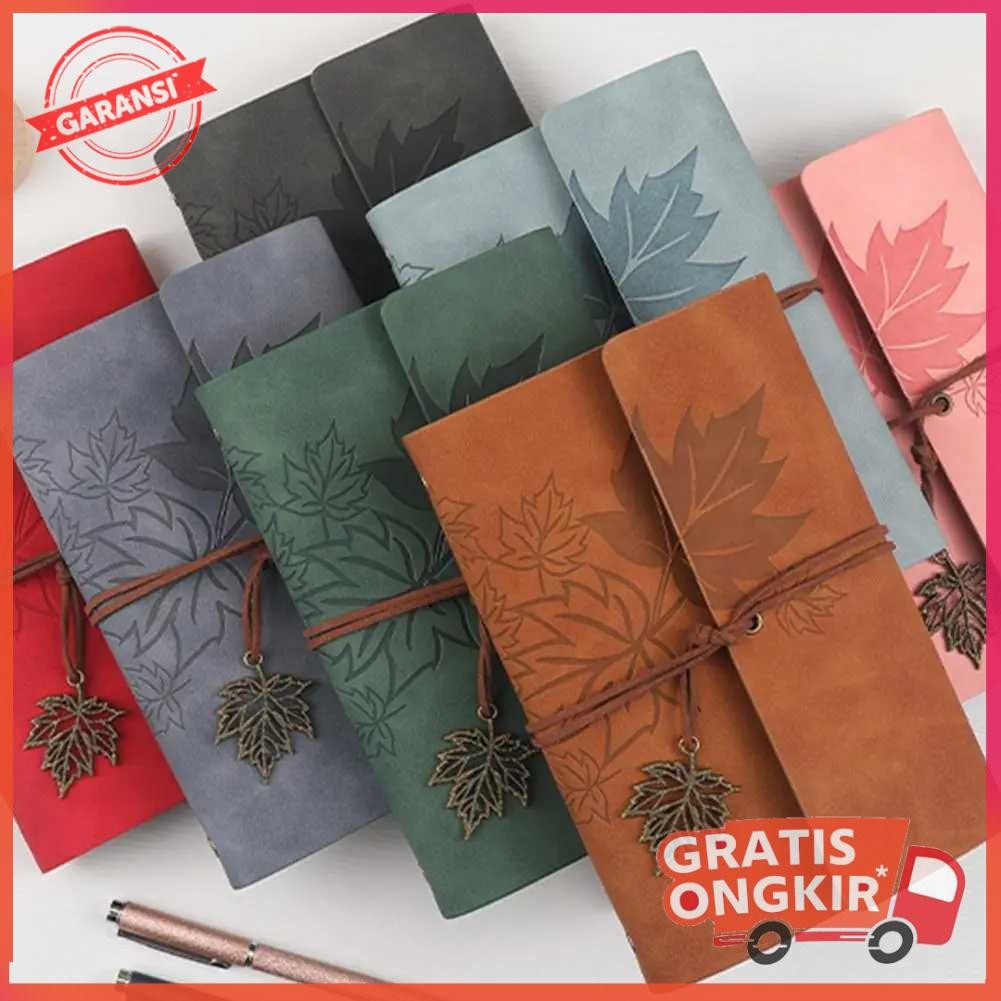 

Buku Catatan Harian Binder Kulit Retro Maple Leaf A6