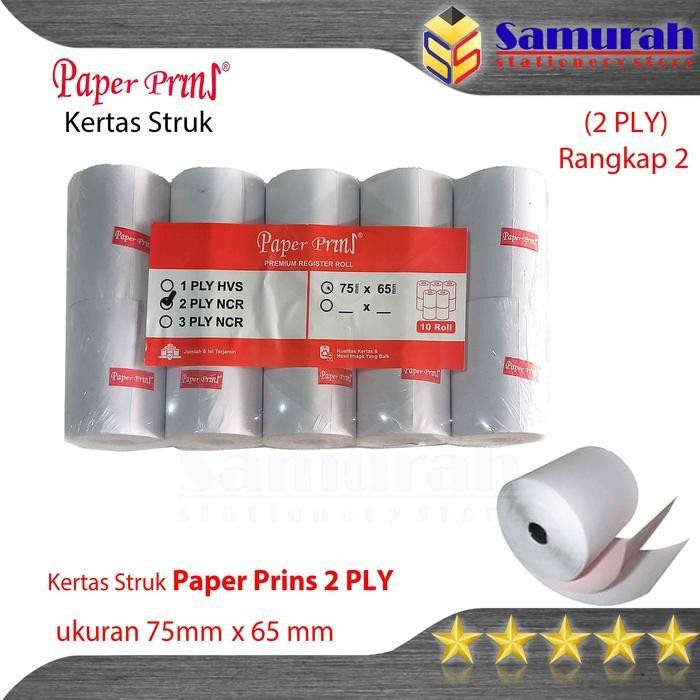 

Pilihan- Kertas Struk Kasir Rol Paperpryns 75 X 65 Mm 2 Ply Ncr/ Kertas Print Roll Paper Prins