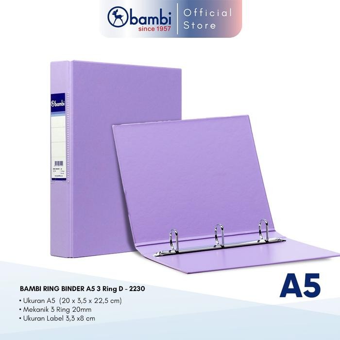 

Pilihan- Bambi Ring Binder A5 3 Ring Type D All Color Small Size 20 Mm Original
