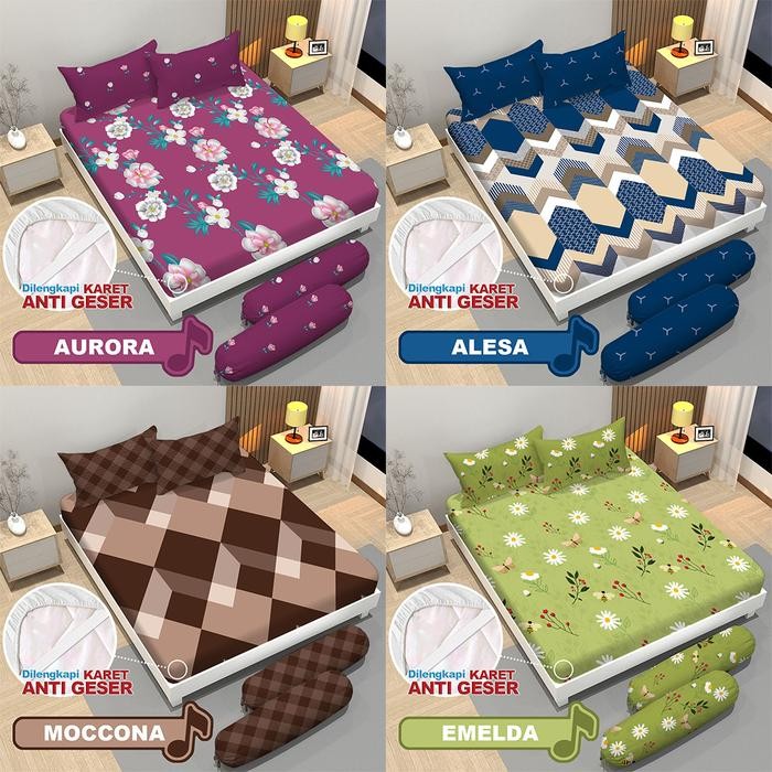 Sprei Rumbai Viona By Bonita Uk 180X200 King Tinggi 25 Fitted Extra Karet Anti Geser Terbaru 2024