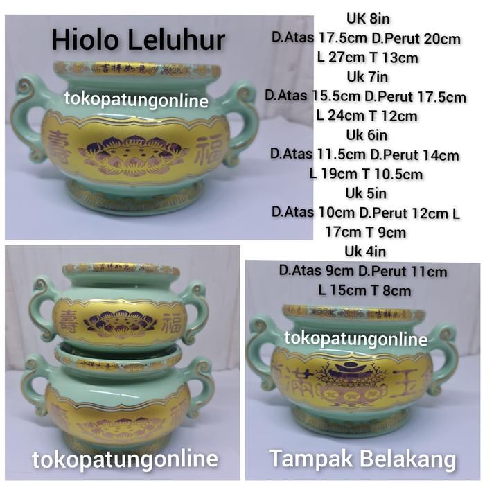 Hiolo Leluhur Cu Sien Keramik Hijau 8In