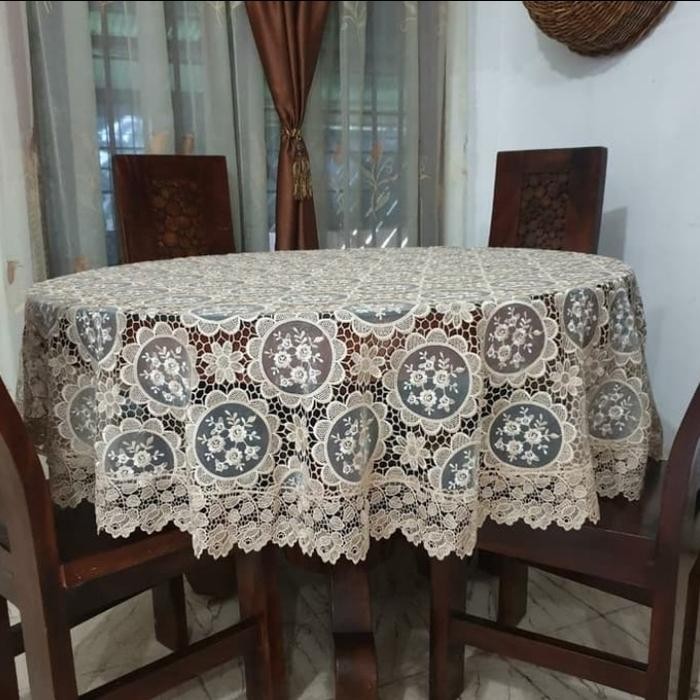 Taplak Meja Bulat Renda Organdi Import.