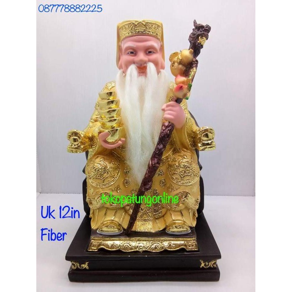 Patung Dewa Bumi Tutikong Tecukong 12In Fiber Emas