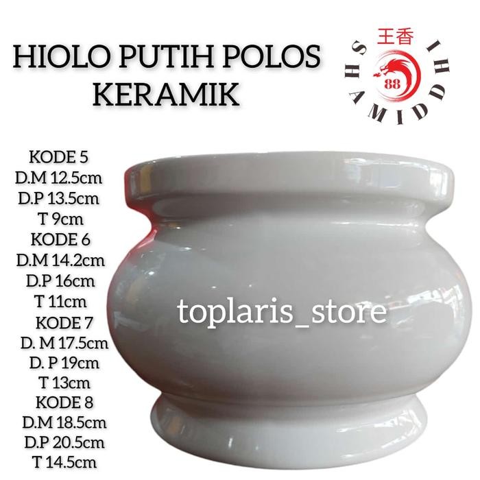 Hiolo Putih Polos Keramik 8In Import