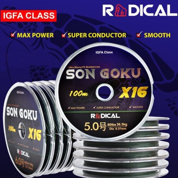 Senar PE X16 Radical Son Goku 100 meter Connecting