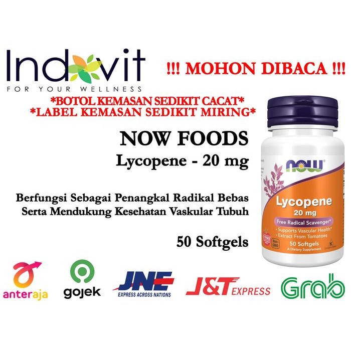 Now Foods Lycopene 20 mg 50 Softgels Now Lycopene ORI USA Kesehatan Vaskular & Penangkal Radikal