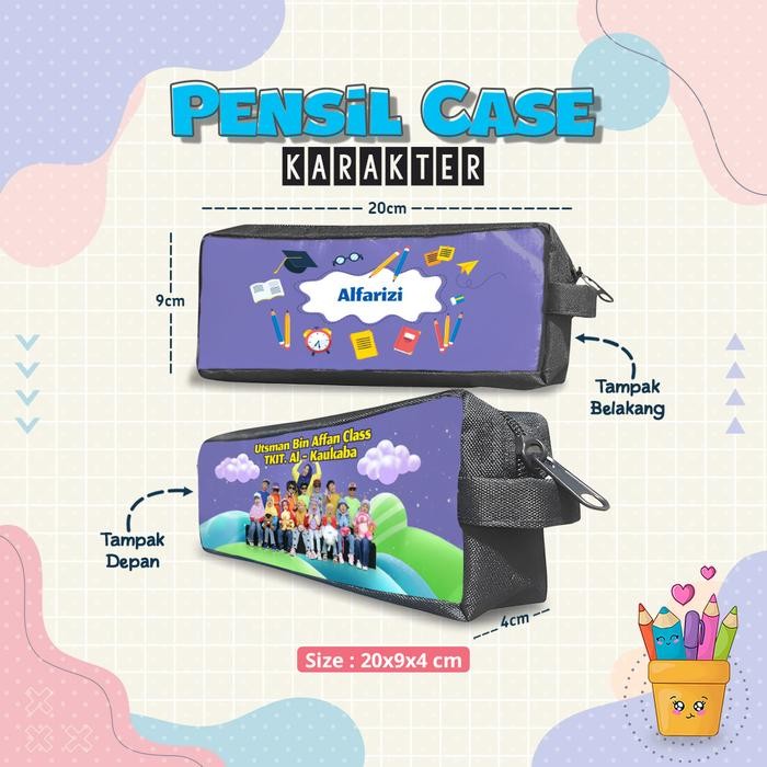 

Tempat pensil Custom Foto+Nama+Tulisan Free desain Model Baru