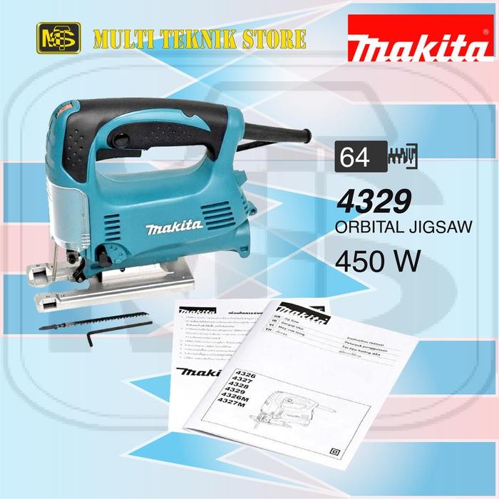 MAKITA 4329 MESIN ORBITAL JIGSAW GERGAJI TRIPLEK POTONG KAYU