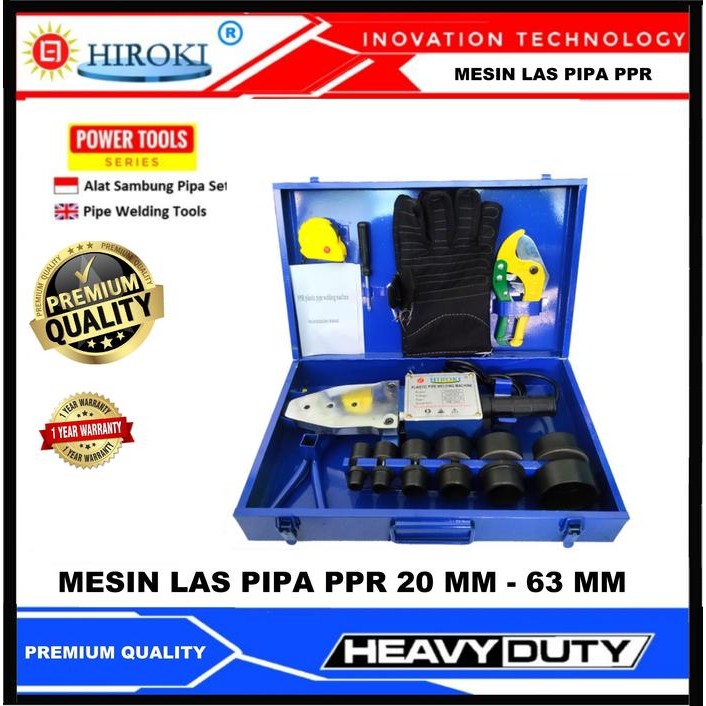 HIROKI Alat mesin pemanas pipa PPR / pipe heater 20 - 63mm BESAR SET