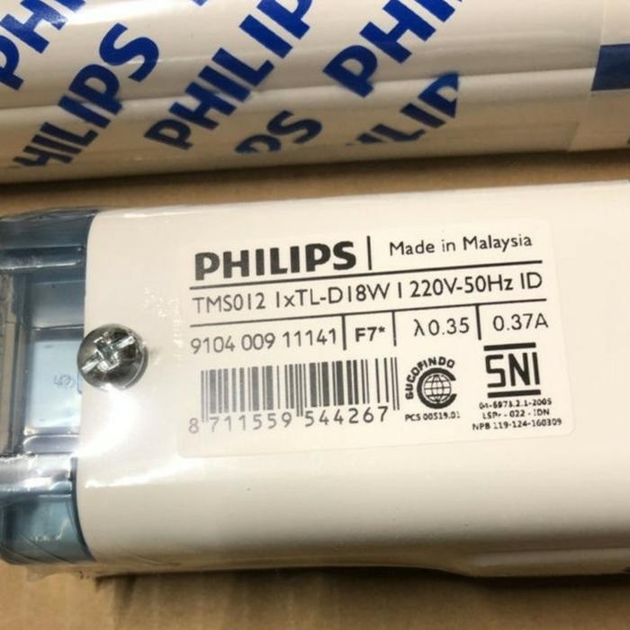 Philips Kap Lampu TL 1 x 18 Watt Simbat TMS 012