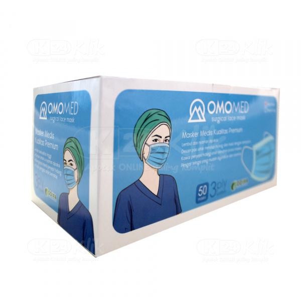 ASLI Omomed Masker Earloop 1 Box Isi 50 (per Dos) READY STOCK