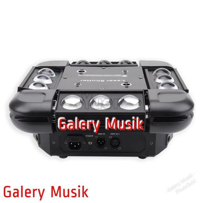 Sale Moving Spider Head Light 12Led Laser Shutter Show / Moving 4X3Led Laser Rg Strobo Bagus Buat