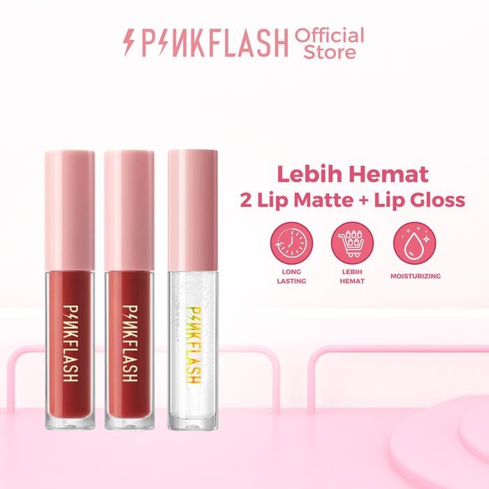 PINKFLASH #OhMySeries 2 Pcs Ombre Lip Matte + Lip Gloss Bundle Set