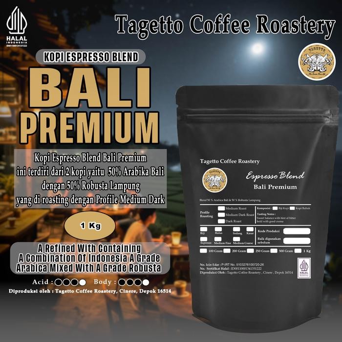

Pilihan- Biji Kopi Espresso Bali Premium 1Kg - Arabica 50% & Robusta 50% Bean Ground Bubuk 1 Kg