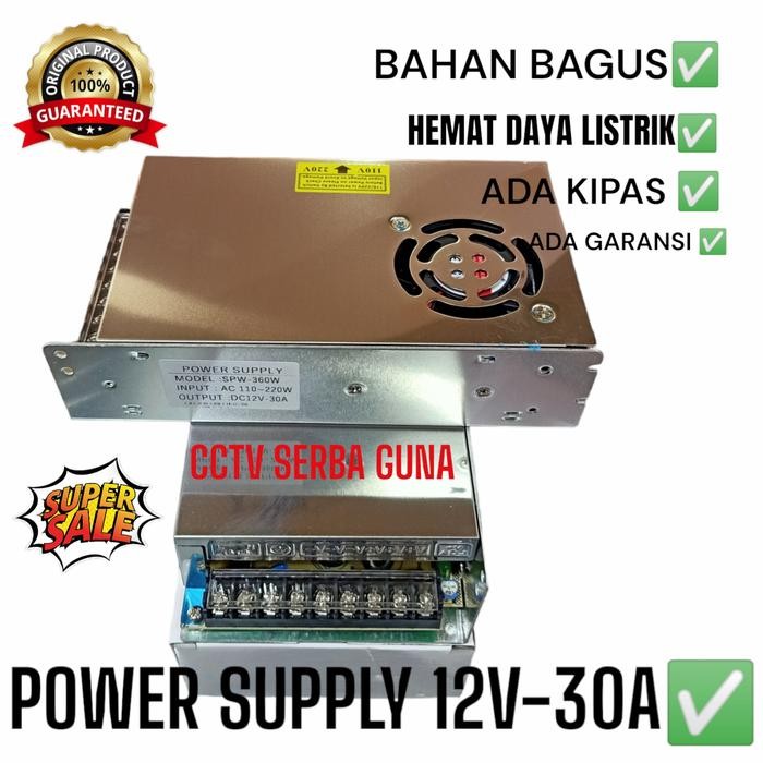 Power Supply 12V 30A Murni Barang Terjamin 