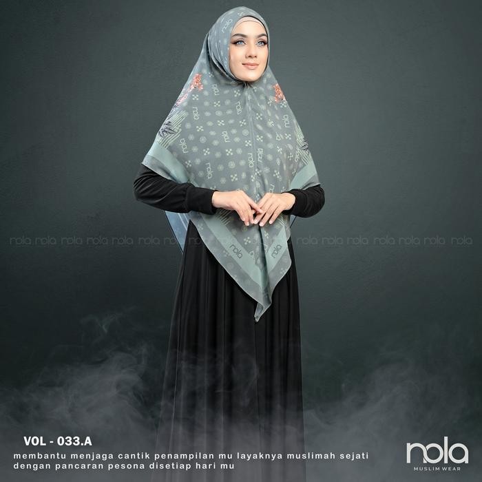 NOLA- printing vol 33 hijab ceruty instant 2 layer Santai Ceruti Layer Panjang Soft Syari Muslim