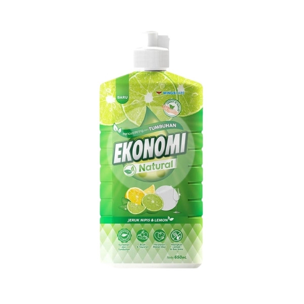 EKONOMI DISHWASH NATURAL JERUK NIPIS & LEMON BOTOL 650ML