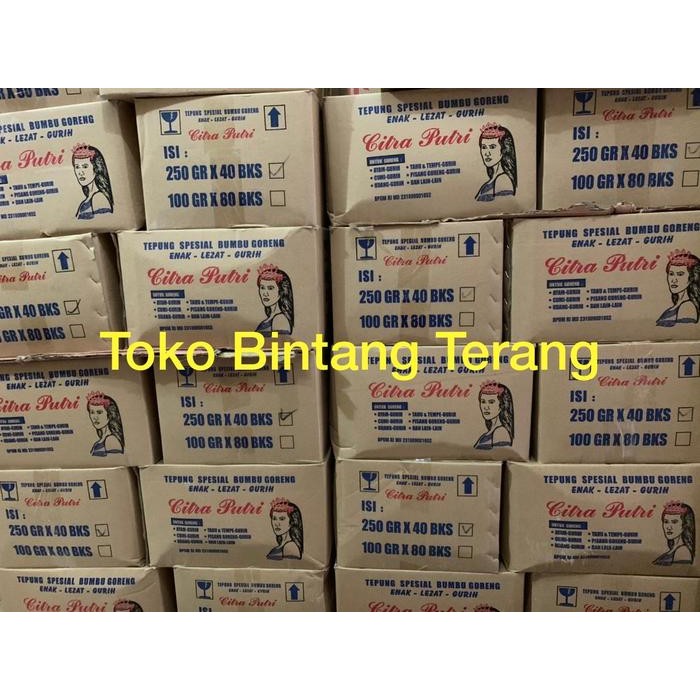 

Tepung Bumbu Serbaguna Citra Putri 250 gr gram x 40 Bks 1 Dus Karton