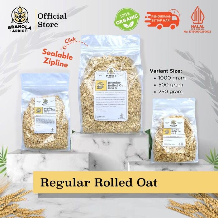 

Granola Addict - Rolled Oat / Gandum Utuh / Gandum Kasar All Var (250gr ; 500gr ; 1000gr / 1kg)