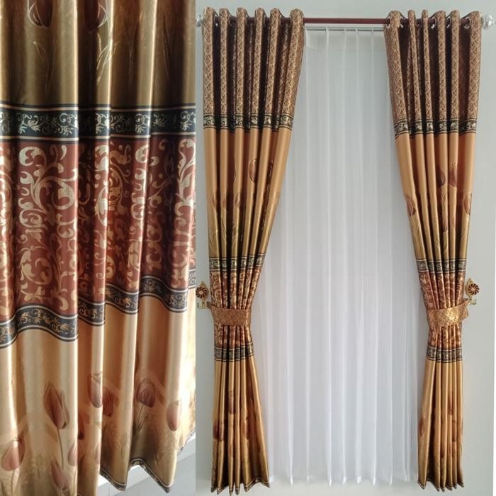 Pilihan- Gorden Blackout Motif Bunga Tulip Minimalis