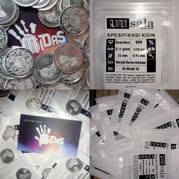 Koin 1 Dirham Sala 3.11Gram Fine Silver 999 1 Per 10 Troy Ounce Perak