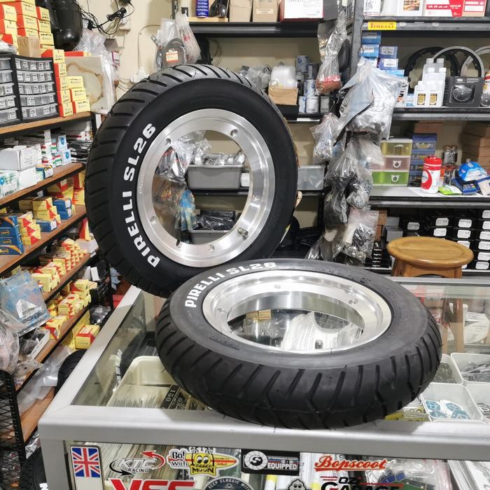 Velg Tubeless Vespa ML polish V.3 GS Ring 10 set Ban Pirelli SL 26