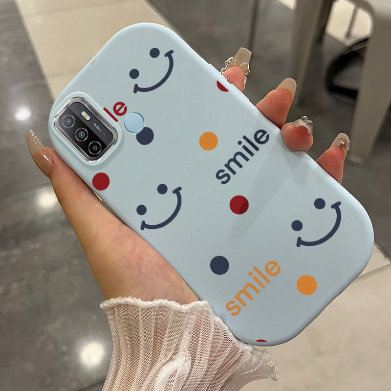 Casing Hp Untuk OPPO A53 2020 A53s A33 2020 A32 A11s Case Casing tas wajah tersenyum pola HP Kesing 