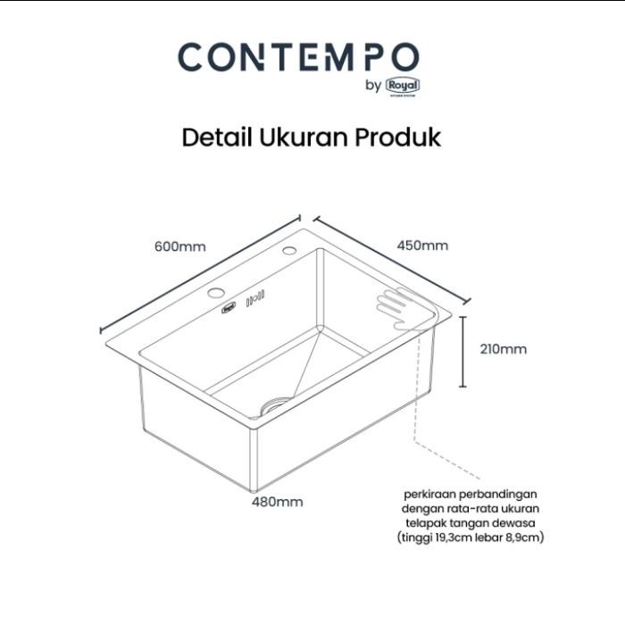 Royal Kitchen Sink Contempo/ Bak cuci piring minimalis/kitchen sink 6045 merk Royal