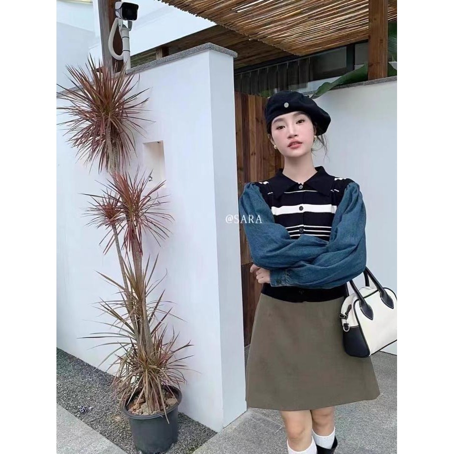 Berynette 0306 Baju Bangkok Import Premium Cardigan Crop Top Knitwear Sweater Wanita Atasan Mewah