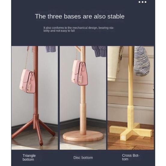 Ikea Livien - Stand Hanger Kayu Multifungsi Gantungan Baju Tas Topi Single Handuk Tiang Jemuran /