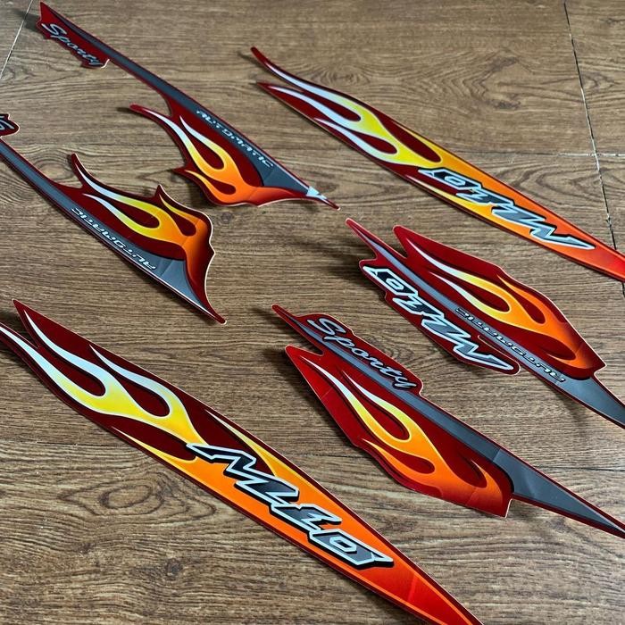 striping mio sporty 2007 Api Merah logo mio sporty api 2007 ori Maroon