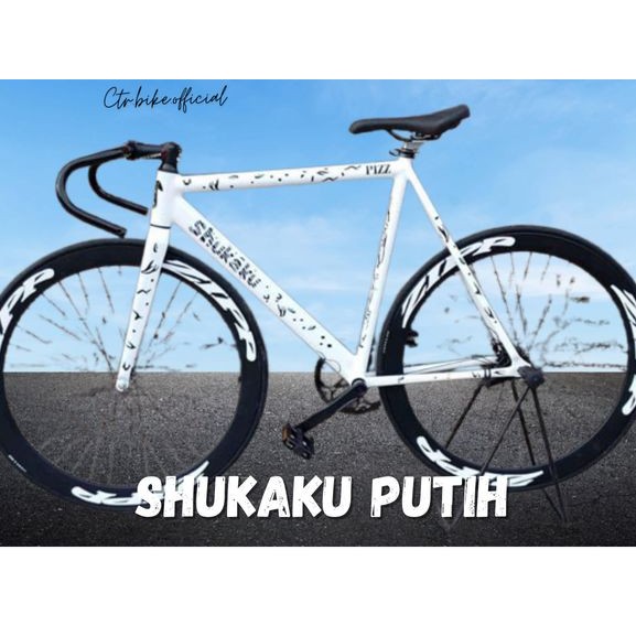 SEPEDA FIXIE SHUKAKU CUSTOM SIAP PAKAI WARNA PUTIH