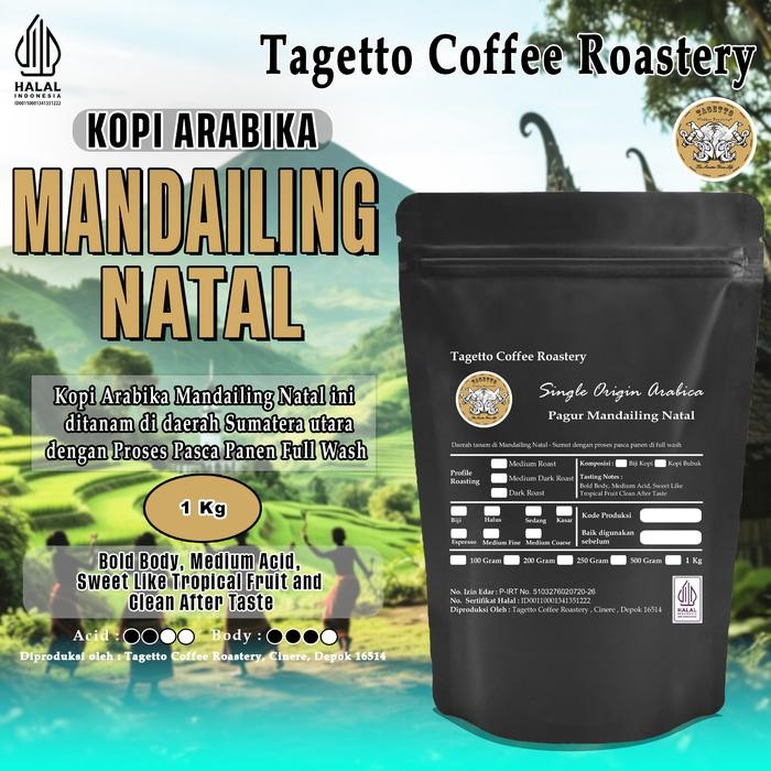 

BIJI KOPI ARABIKA MANDAILING NATAL 1KG - PAGUR PANYAMBUNGAN ARABICA BEAN GROUND BUBUK 1 KG TAGETTO