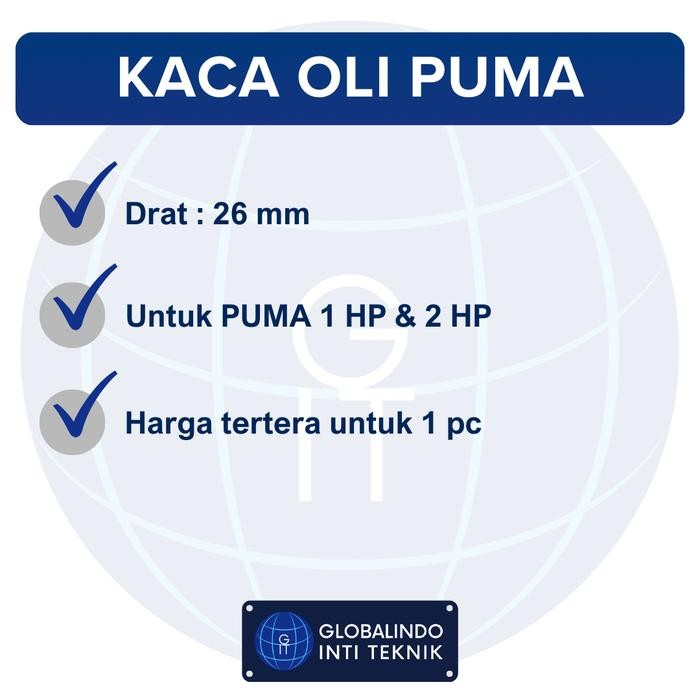 TUTUP KACA OLI / OIL GAUGE KOMPRESOR ANGIN PUMA 1 2 & 15 HP TIPE PK-F