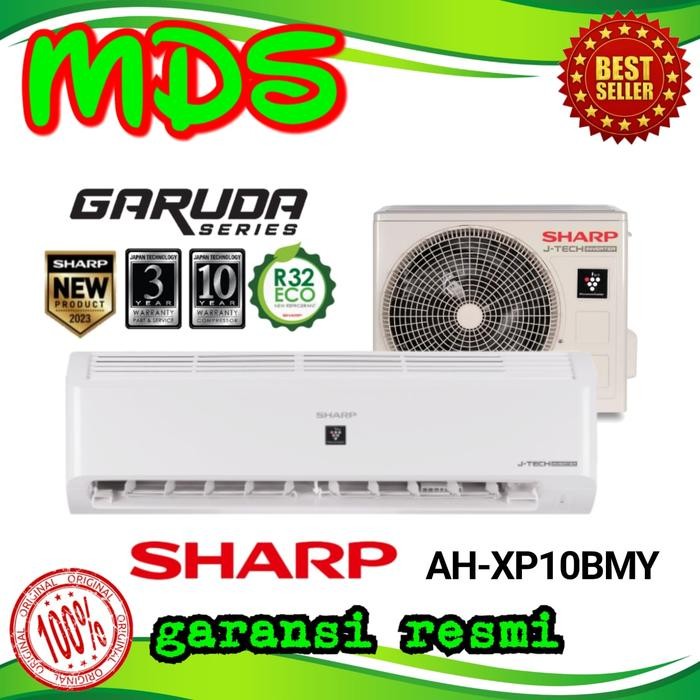 AC SHARP 1PK AH -XP10BMY GARUDA SERIES INVERTER PLASMACLUSTER+ PASANG