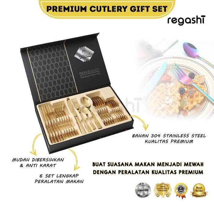 Premium Sendok Garpu Pisau Set Stainless Steel / Set Sendok / Premium Cutlery Gift Set / Peralatan