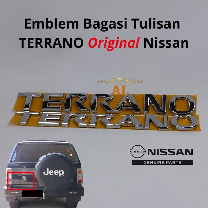 Nissan Emblem Bagasi Tulisan TERRANO Original Chrome untuk Nissan Terrano Garansi Uang Kembali Jika