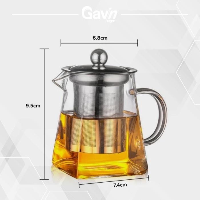 TEA INFUSER TEAPOT 350ML TEKO TEH SARINGAN 350 ML TEA SERVER KACA