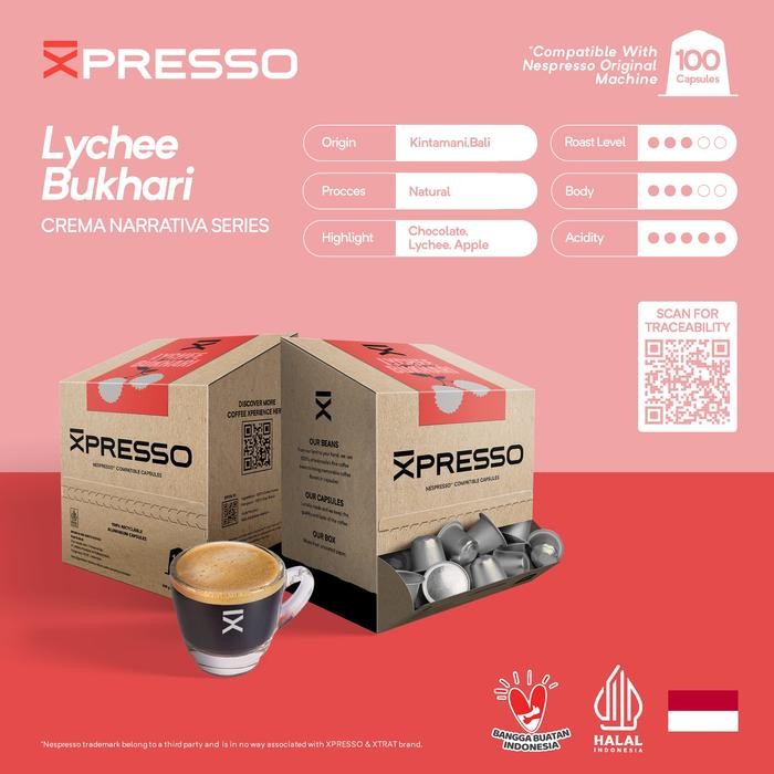 

XPRESSO Office Pack - Bali Lychee Bukhari - Coffee Capsules Nespresso Compatible