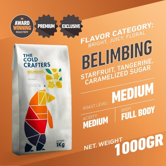 

Belimbing Single Origin Arabica Coffee Arabika Biji Kopi Bubuk Grade 1 1KG Espresso