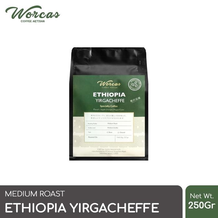 

WORCAS Arabica Ethiopia Yirgacheffe 250 Gram - Medium Roast