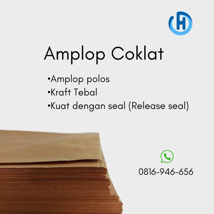 

AMPLOP COKLAT BROWN KRAFT UKURAN FOLIO DENGAN LEM SEAL MERK NIRWANA KODE 588