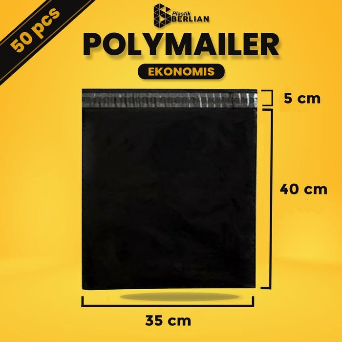 

PLASTIK AMPLOP PACKAGING POLYMAILER EKONOMIS 35X40 ISI 50 - HITAM KODE 187