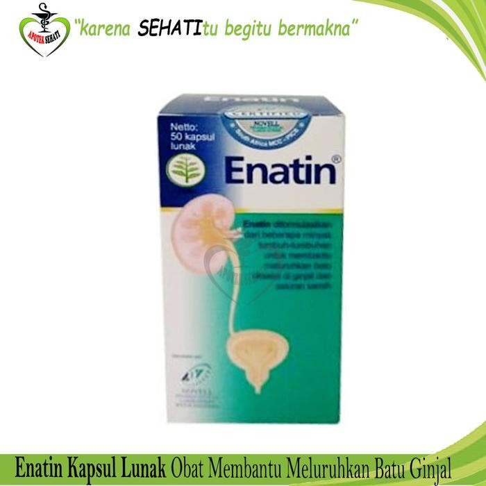 Enatin 50 Kapsul Botol Lunak Pengobatan Pencegahan Batu Ginjal dan Empedu