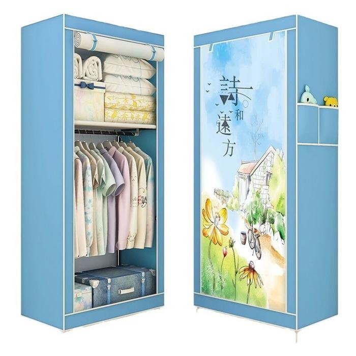 Lemari Pakaian Single Rak Hello Kitty/Lemari Portable / Lemari Rakit Shenar Furniture -Gratisongkir