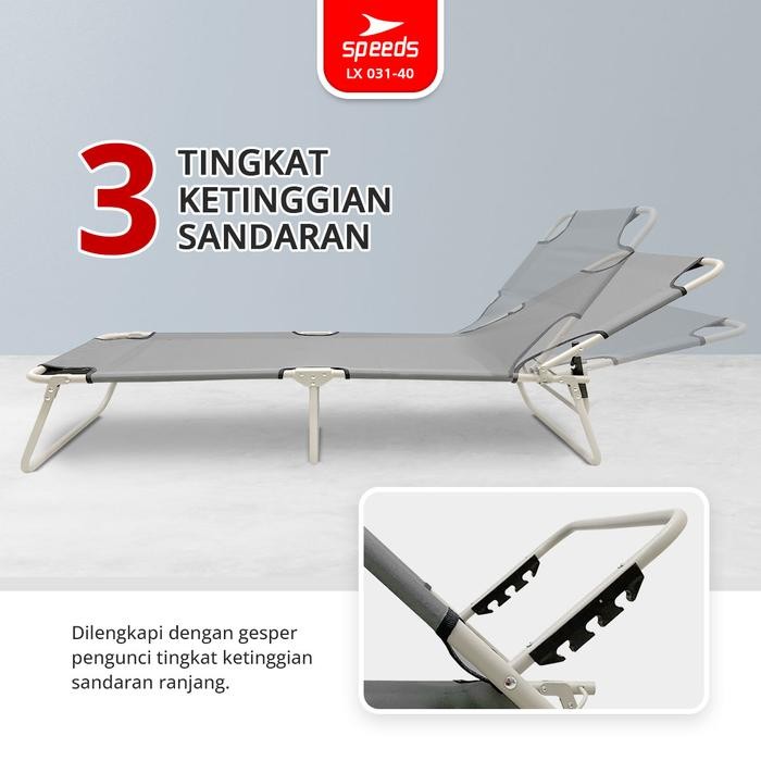 Consina - Speeds Kursi Tidur Lipat Aluminiumportabel Velbed Cozy Minimalis Bahan Oxford Furnitur
