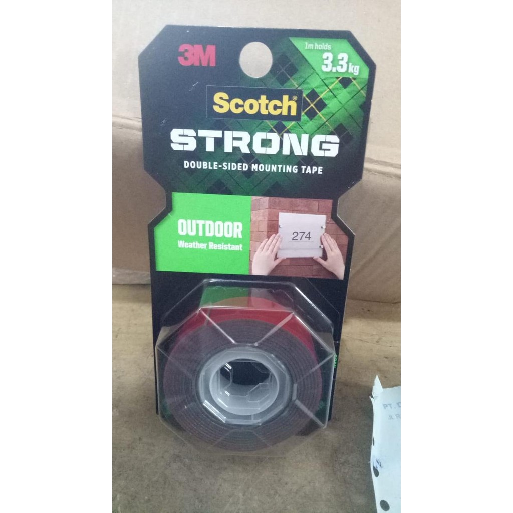 

Stok Baru 3M Scotch Strong Outdoor Tape 19mmx1,5m Outdoor Weather Proof 411-S19