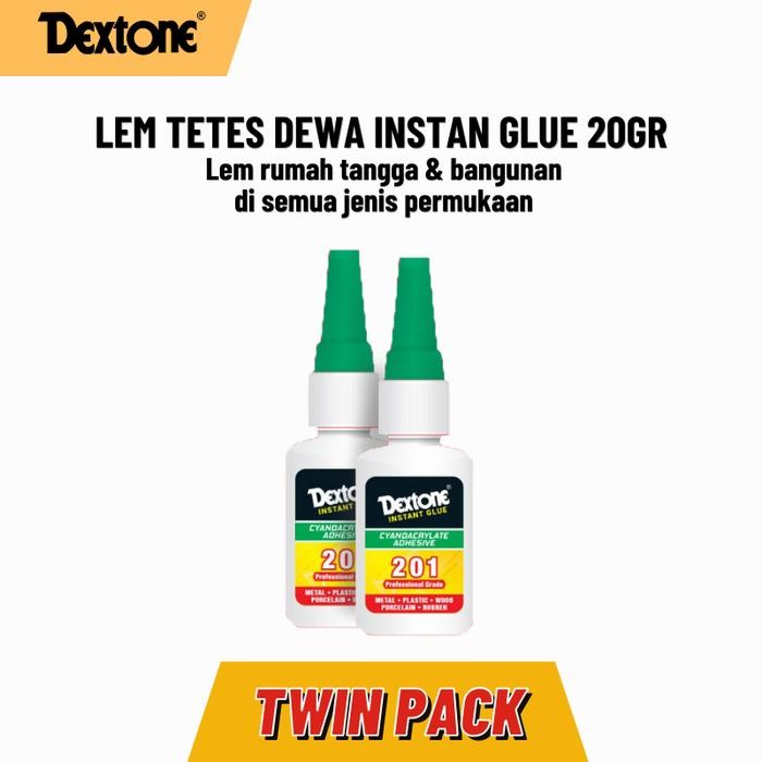 

Stok Baru Lem Tetes Dewa Instan Glue Dextone - 20g Twin Pack