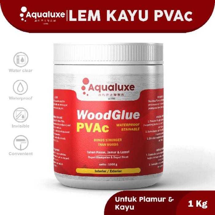 

Stok Baru Aqualuxe WoodGlue Lem Kayu PVAc 1kg Putih Super Kuat & Cepat Kering untuk Plamir Tembok